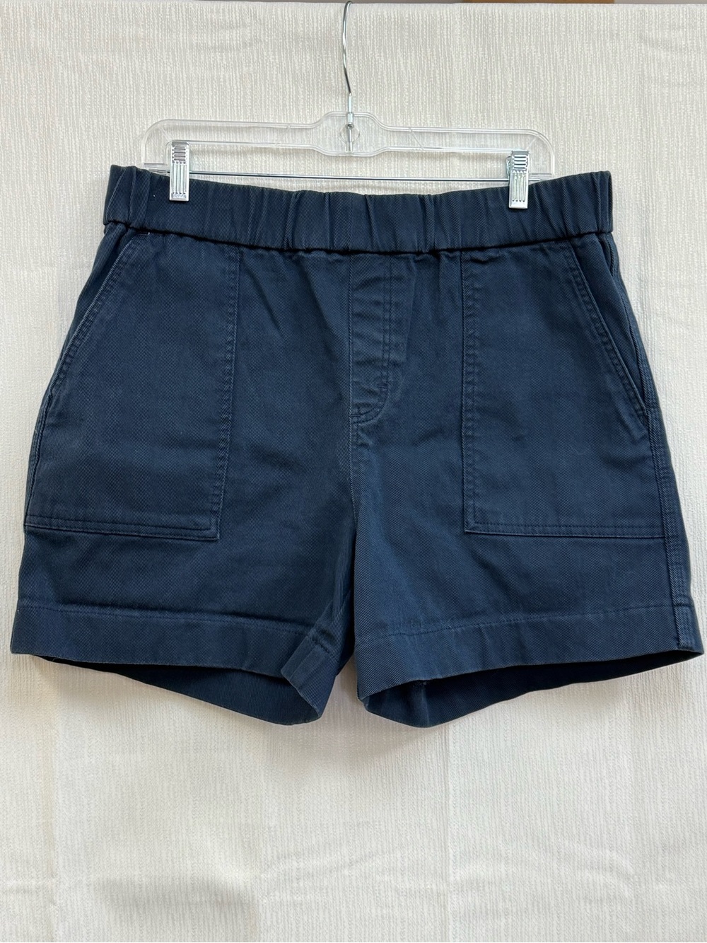 Lee Navy High rise Elastic-Waist Cotton Jean Shorts - Picture 2 of 8